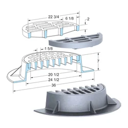 US Foundry round drainage frames and frame-and-grate combinations US Foundry round drainage frames and frame-and-grate combinations